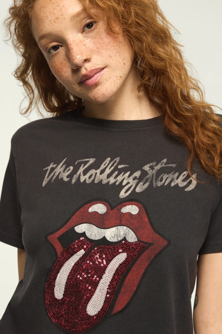ROLLING STONES SEQUIN TONGUE BOYFRIEND TEE, image 1