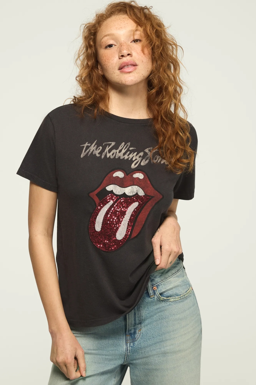 ROLLING STONES SEQUIN TONGUE BOYFRIEND TEE, image 2