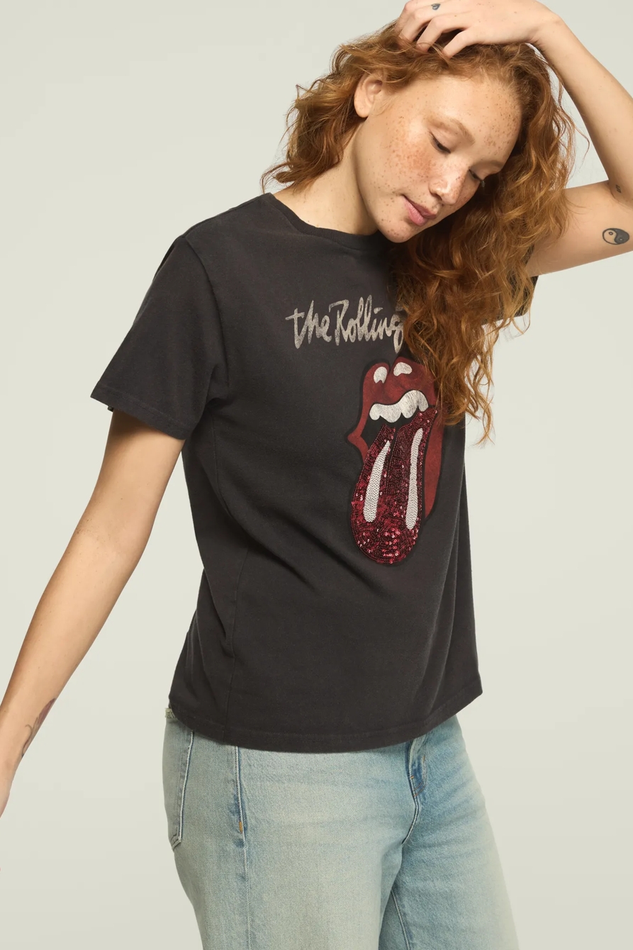 ROLLING STONES SEQUIN TONGUE BOYFRIEND TEE, image 4