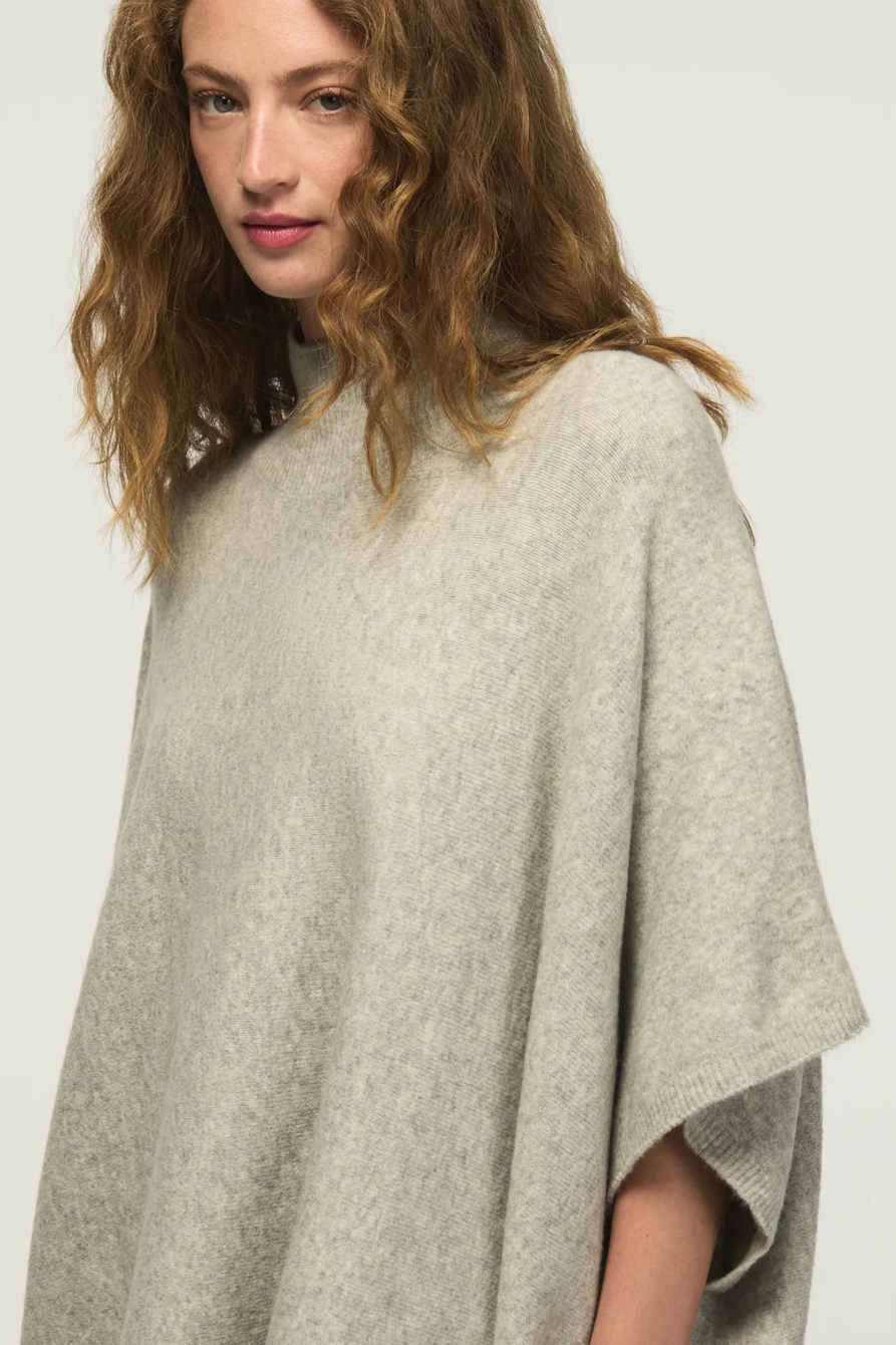 MOCK NECK PONCHO SWEATER, image 2