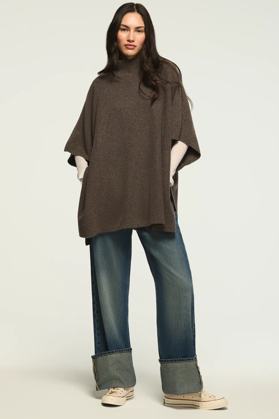 MOCK NECK PONCHO SWEATER, image 6