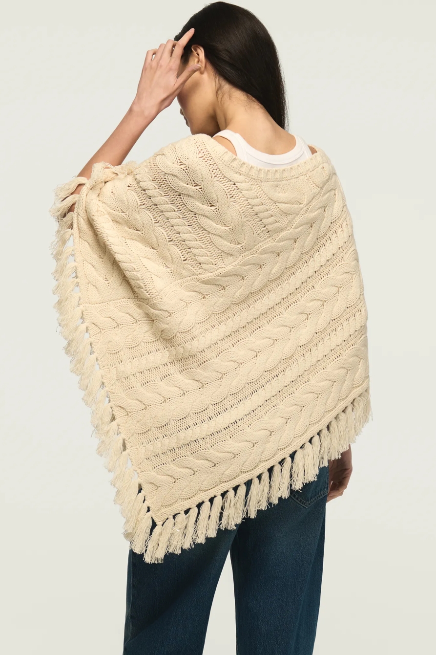 CABLE PONCHO SWEATER, image 3