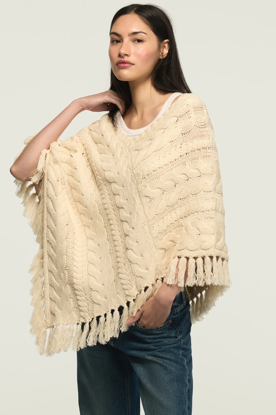 CABLE PONCHO SWEATER, image 4