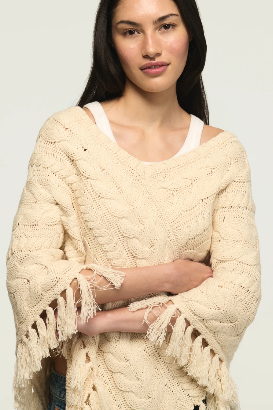 CABLE PONCHO SWEATER, image 5