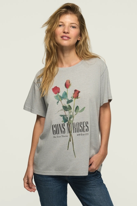 GUNS N ROSES ROSES BOYFRIEND TEE, image 1