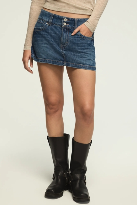 DENIM MICRO MINI SKIRT, image 2