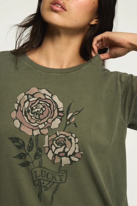 LUCKY ROSES BOYFRIEND TEE, image 2