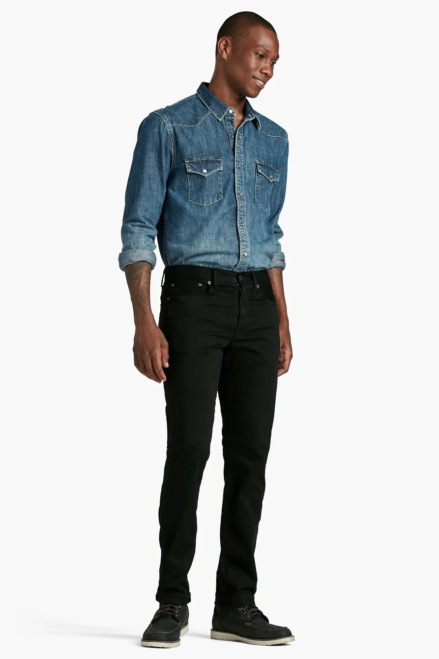 121 SLIM STRAIGHT SATEEN STRETCH JEAN, image 2