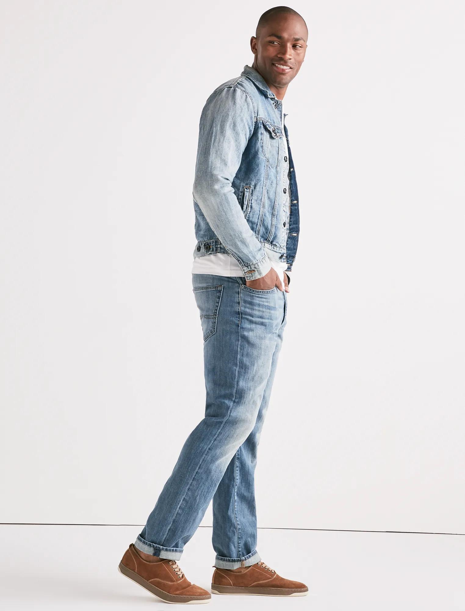 LIGHTWEIGHT LINEN DENIM TRUCKER JACKET, image 2