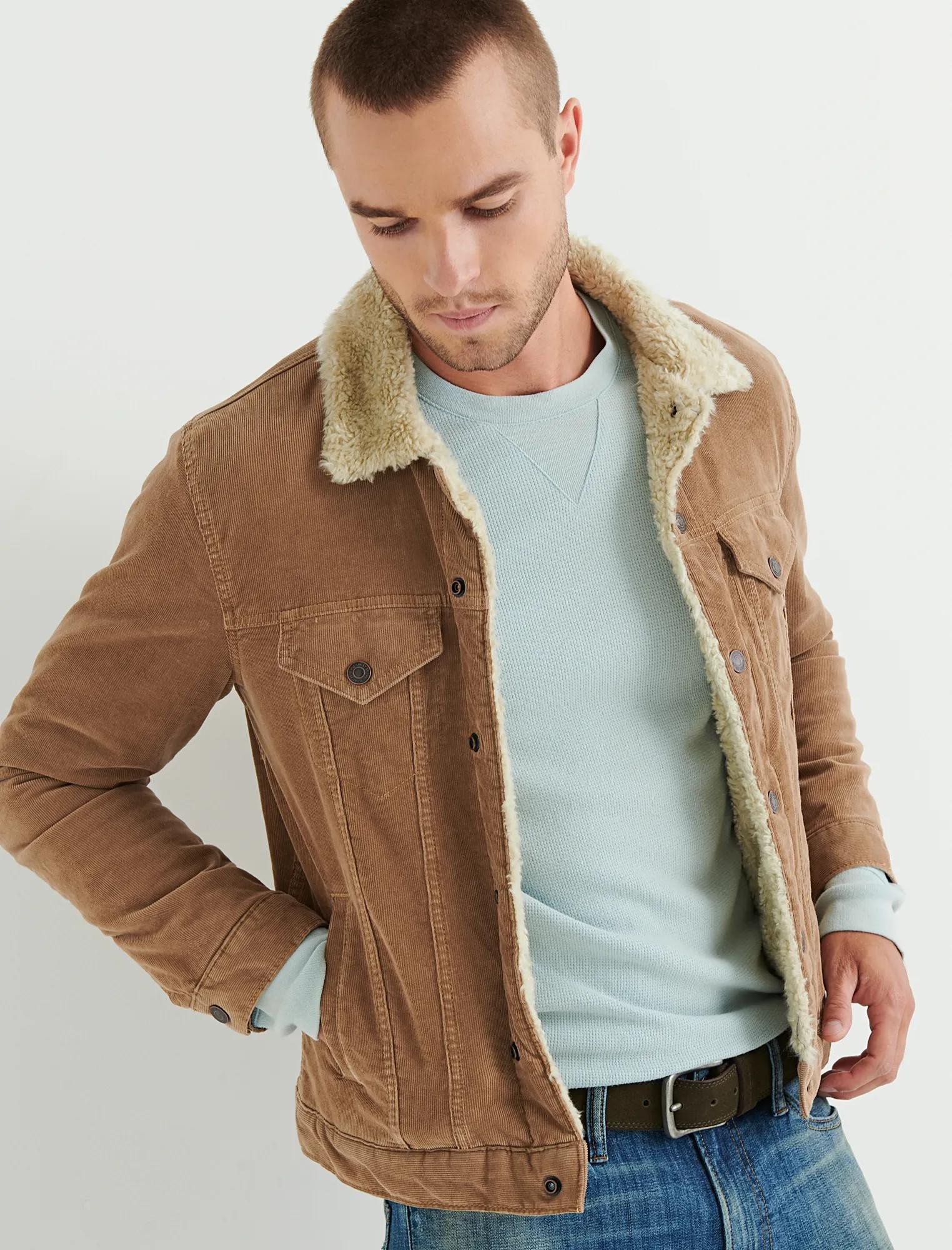 LAKEWOOD FAUX SHEARLING CORDUROY TRUCKER JACKET, image 1