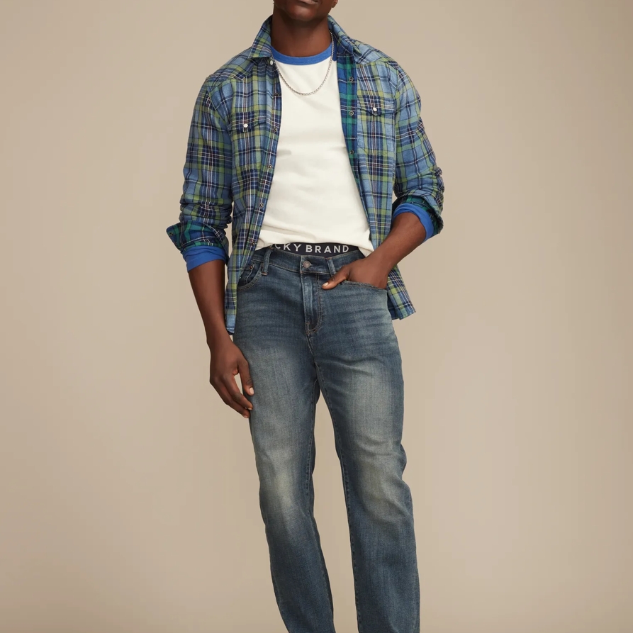 Lucky Brand 410 Athletic Straight Coolmax Stretch Jean - Men's Pants Denim Straight Leg Jeans