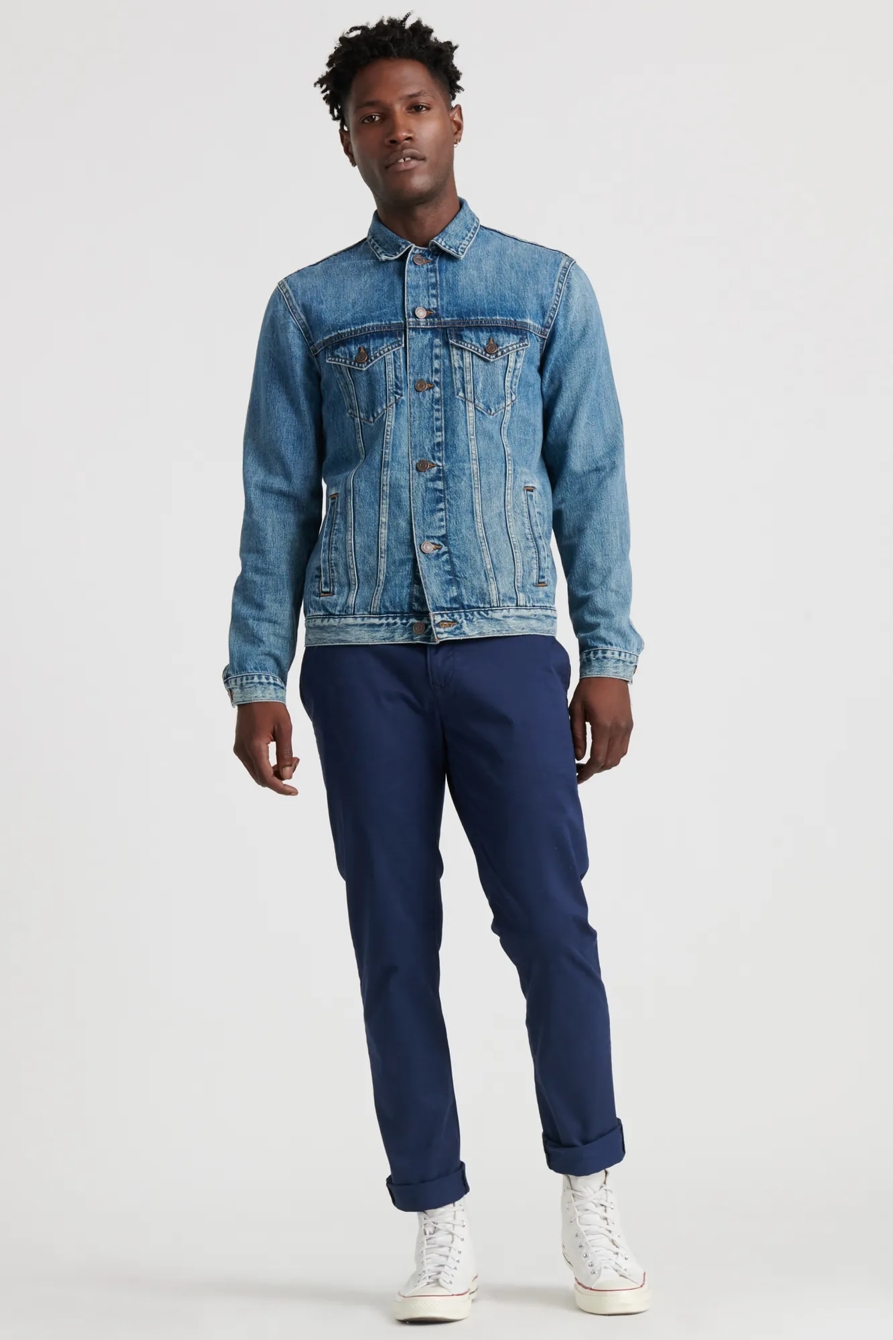 MEDIUM BLUE TENCEL TRUCKER JACKET, image 2