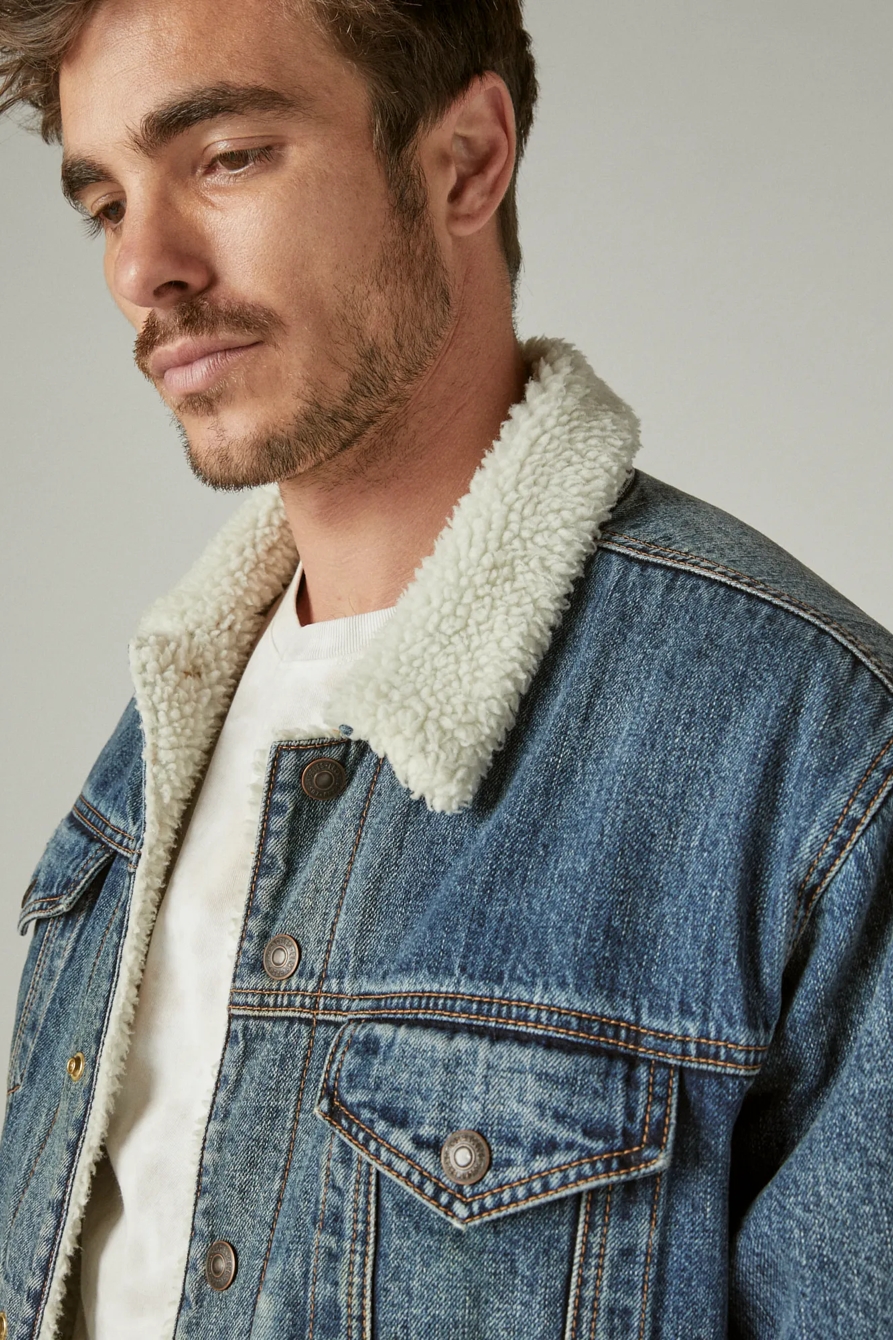 FAUX SHEARLING TRUCKER JACKET, image 5