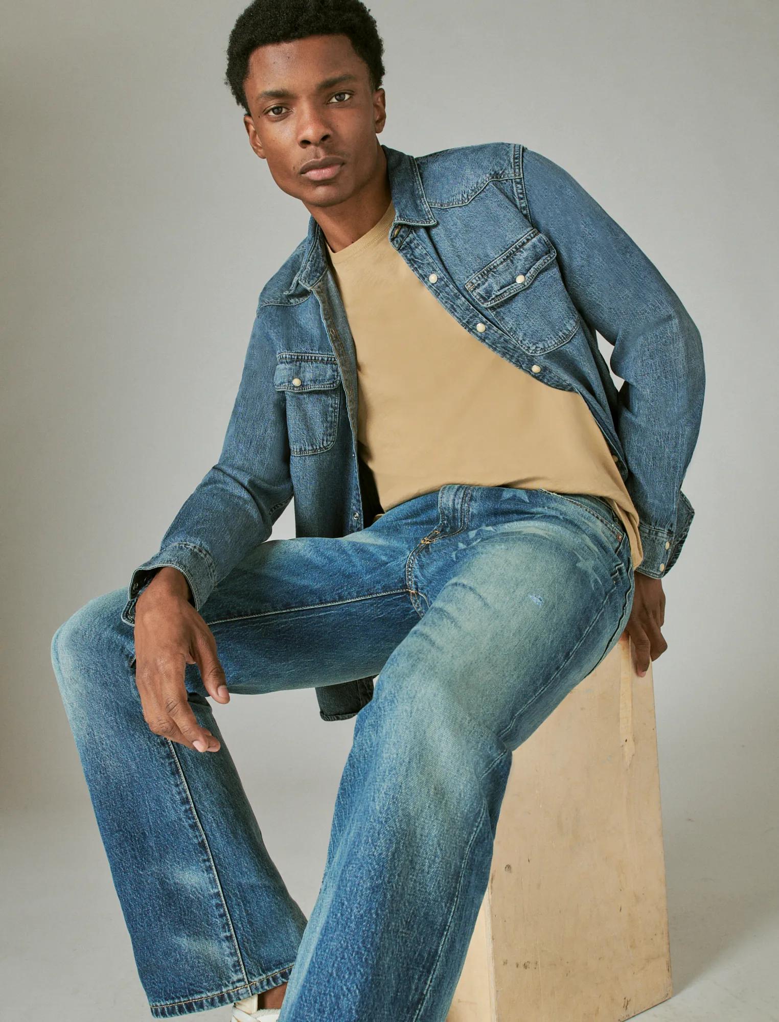 Lucky Brand Jeans Uomo Easy Rider Boot – Vita Media, Gamba Bootcut, Denim TENCEL™, Lavaggio Light
