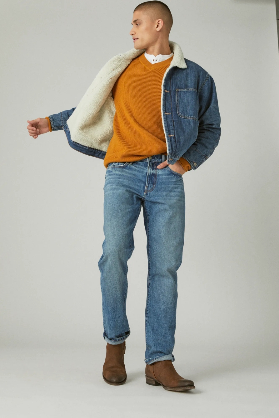 FAUX SHEARLING LINED DENIM BARN JACKET, image 3