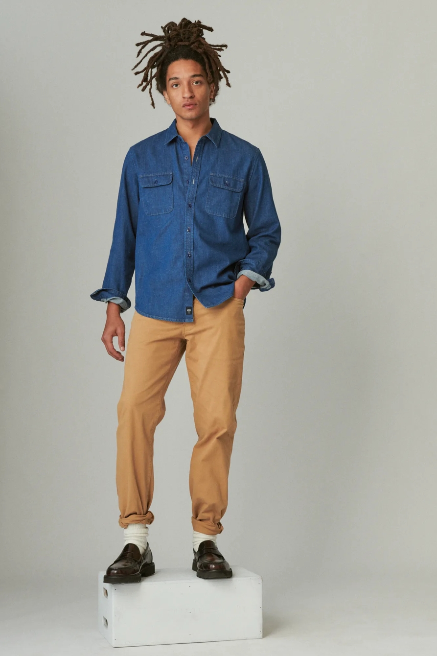 LIVED-IN DENIM LONG SLEEVE UTILITY SHIRT, image 1
