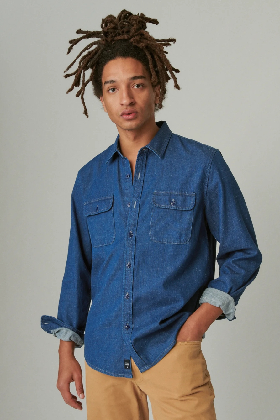LIVED-IN DENIM LONG SLEEVE UTILITY SHIRT, image 2