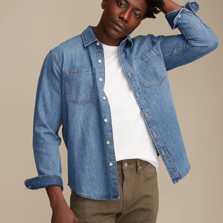 Lucky Brand Denim Utility Shirt - Men's Clothing Outerwear Shirt Jackets
