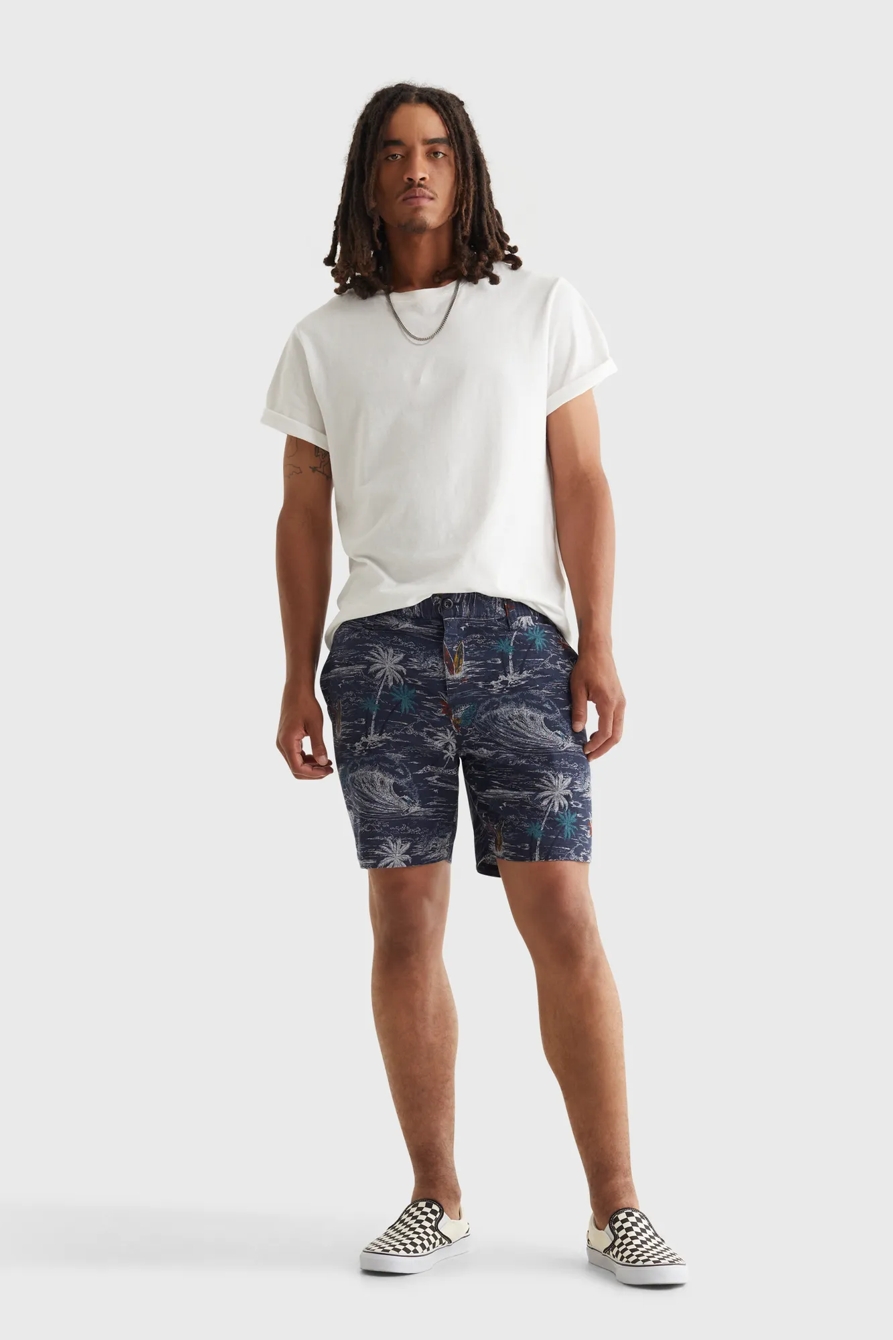 PRINTED LINEN FLAT FRONT SHORT, image 2