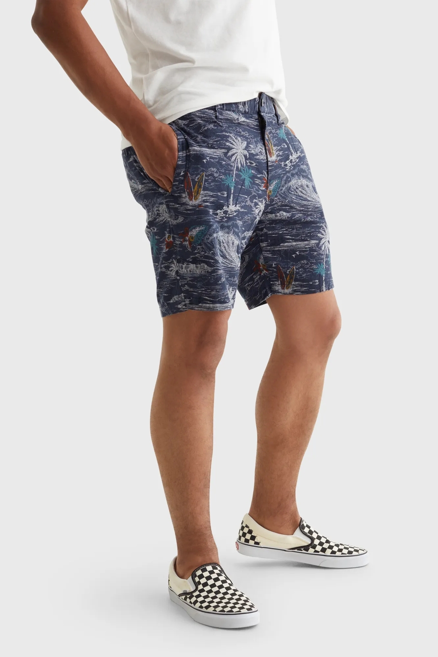 PRINTED LINEN FLAT FRONT SHORT, image 3