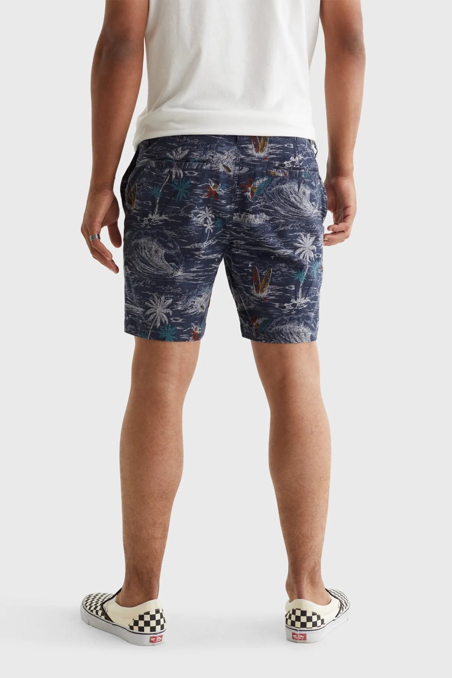 PRINTED LINEN FLAT FRONT SHORT, image 4