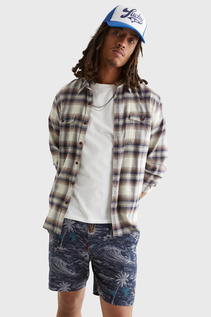 PRINTED LINEN FLAT FRONT SHORT, image 6