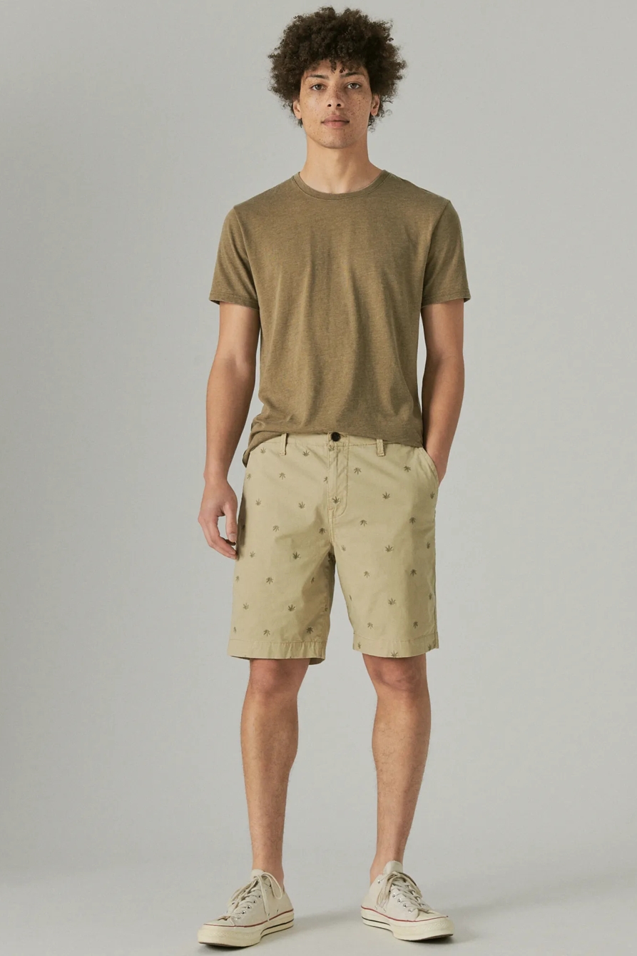 9" STRETCH TWILL HEMP EMBROIDERED FLAT FRONT SHORT, image 1