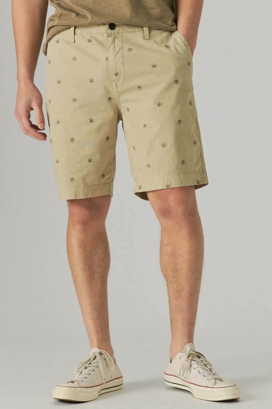 9" STRETCH TWILL HEMP EMBROIDERED FLAT FRONT SHORT, image 4