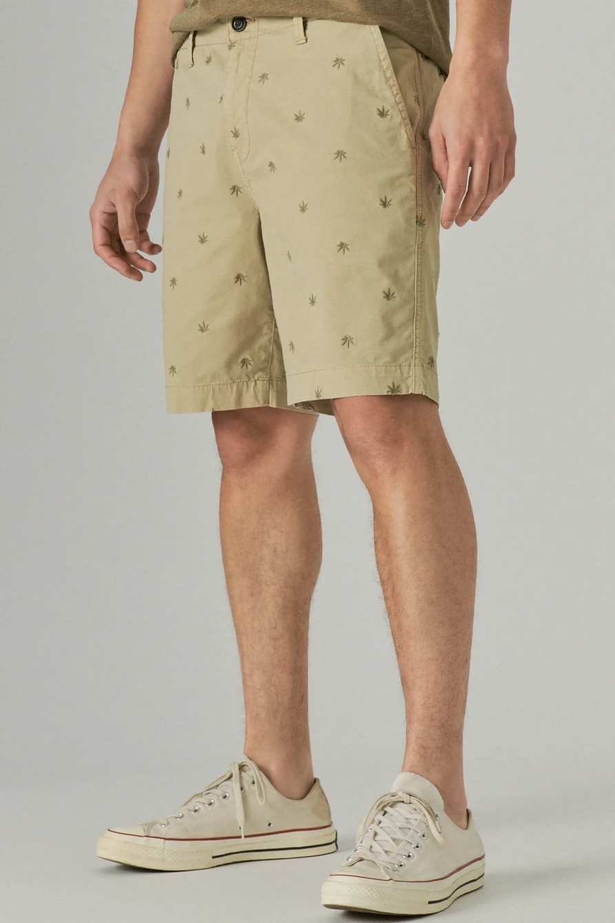 9" STRETCH TWILL HEMP EMBROIDERED FLAT FRONT SHORT, image 5