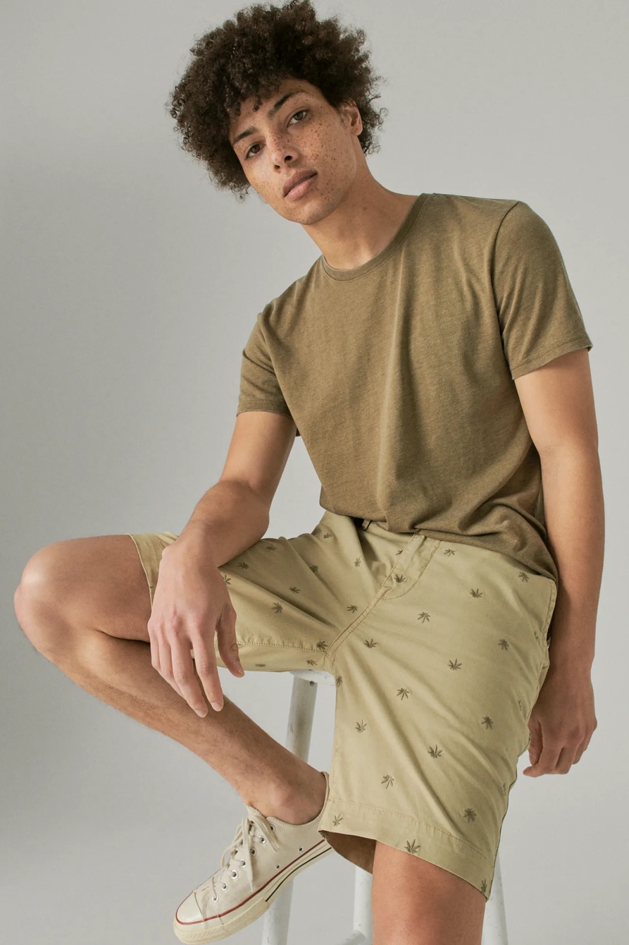 9" STRETCH TWILL HEMP EMBROIDERED FLAT FRONT SHORT, image 7