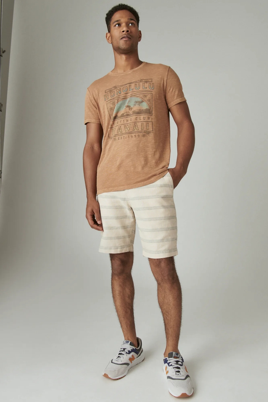 LINEN SPACEDYE STRIPE FLAT FRONT SHORT, image 2