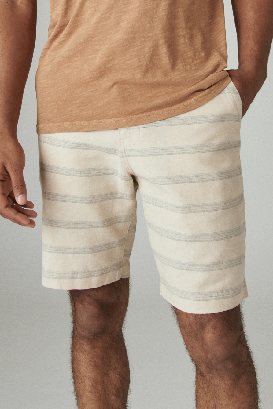 LINEN SPACEDYE STRIPE FLAT FRONT SHORT, image 3