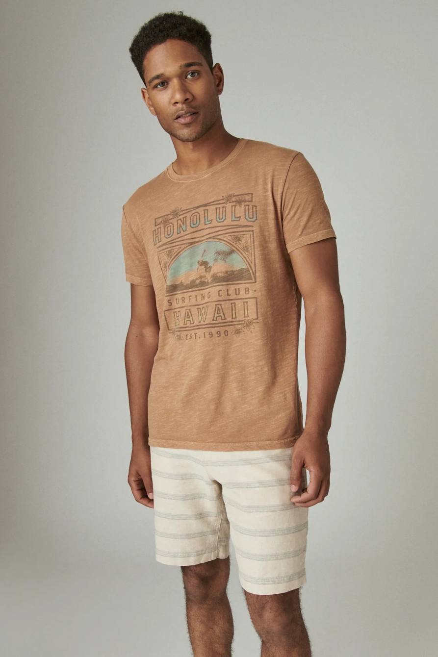LINEN SPACEDYE STRIPE FLAT FRONT SHORT, image 4