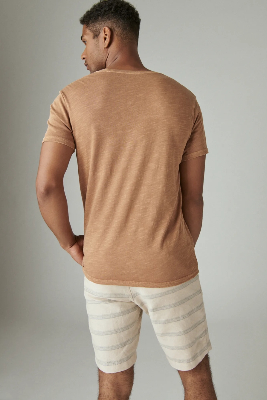LINEN SPACEDYE STRIPE FLAT FRONT SHORT, image 5