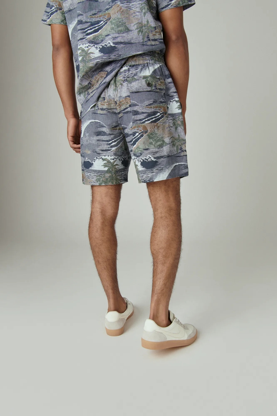 PRINTED LINEN 7" PULL UP SHORT, image 3