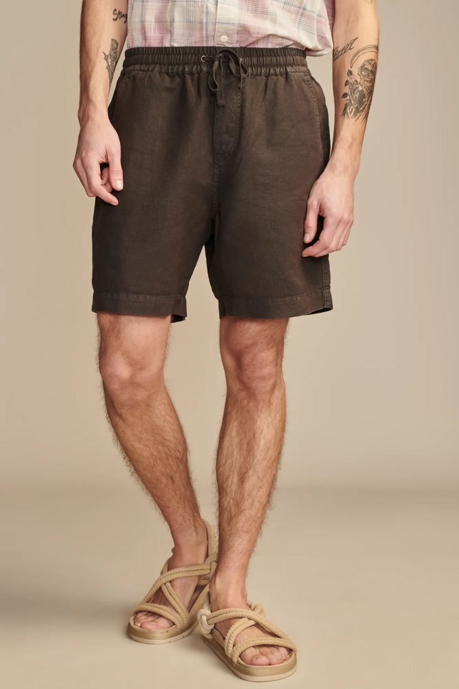 7" LINEN PULL-ON SHORTS, image 2