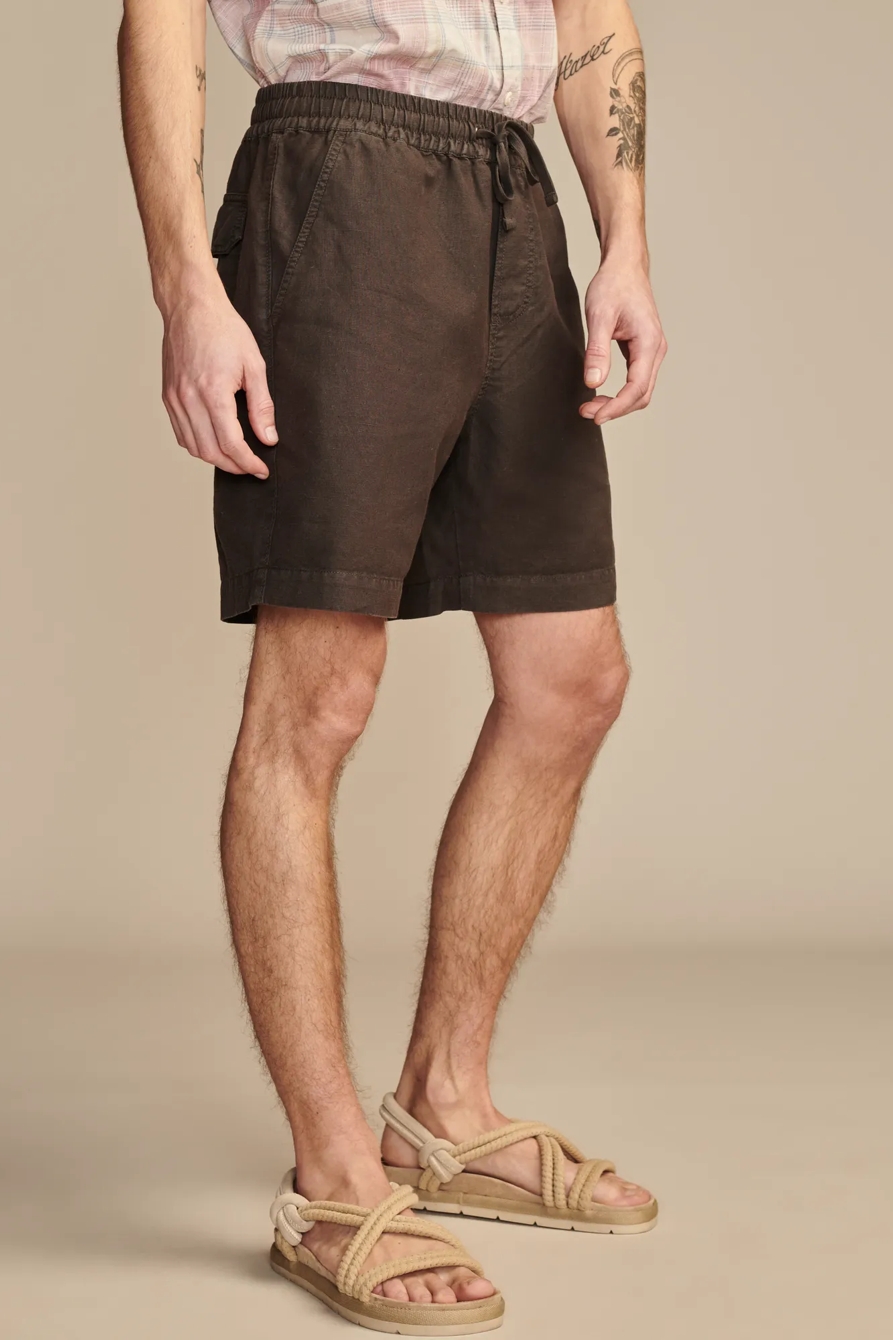 7" LINEN PULL-ON SHORTS, image 3