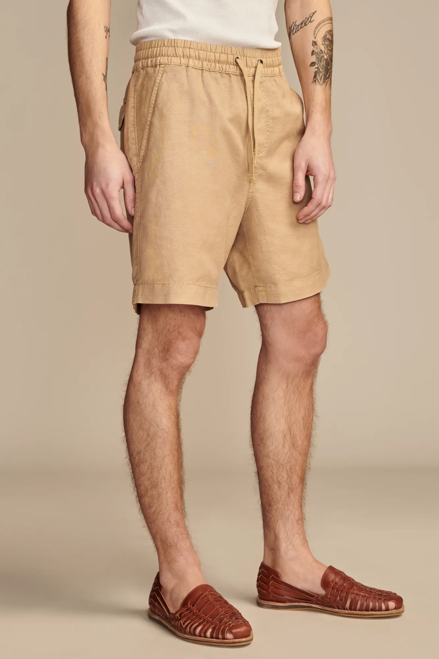 7" LINEN PULL-ON SHORTS, image 3