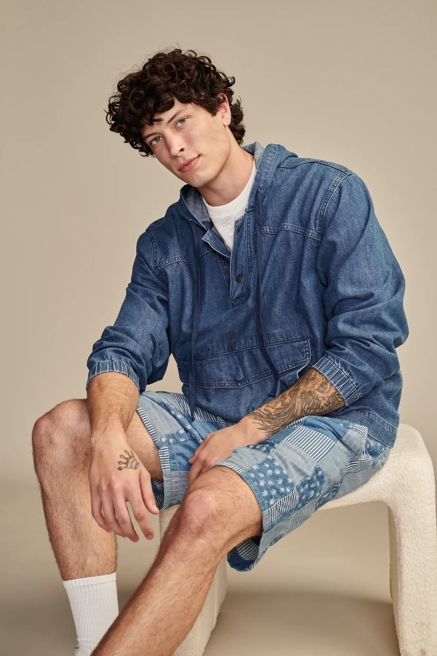 HIGHEST QUALITY LAZER LEAF INDIGO 7" PULL-ON SHORT, image 1