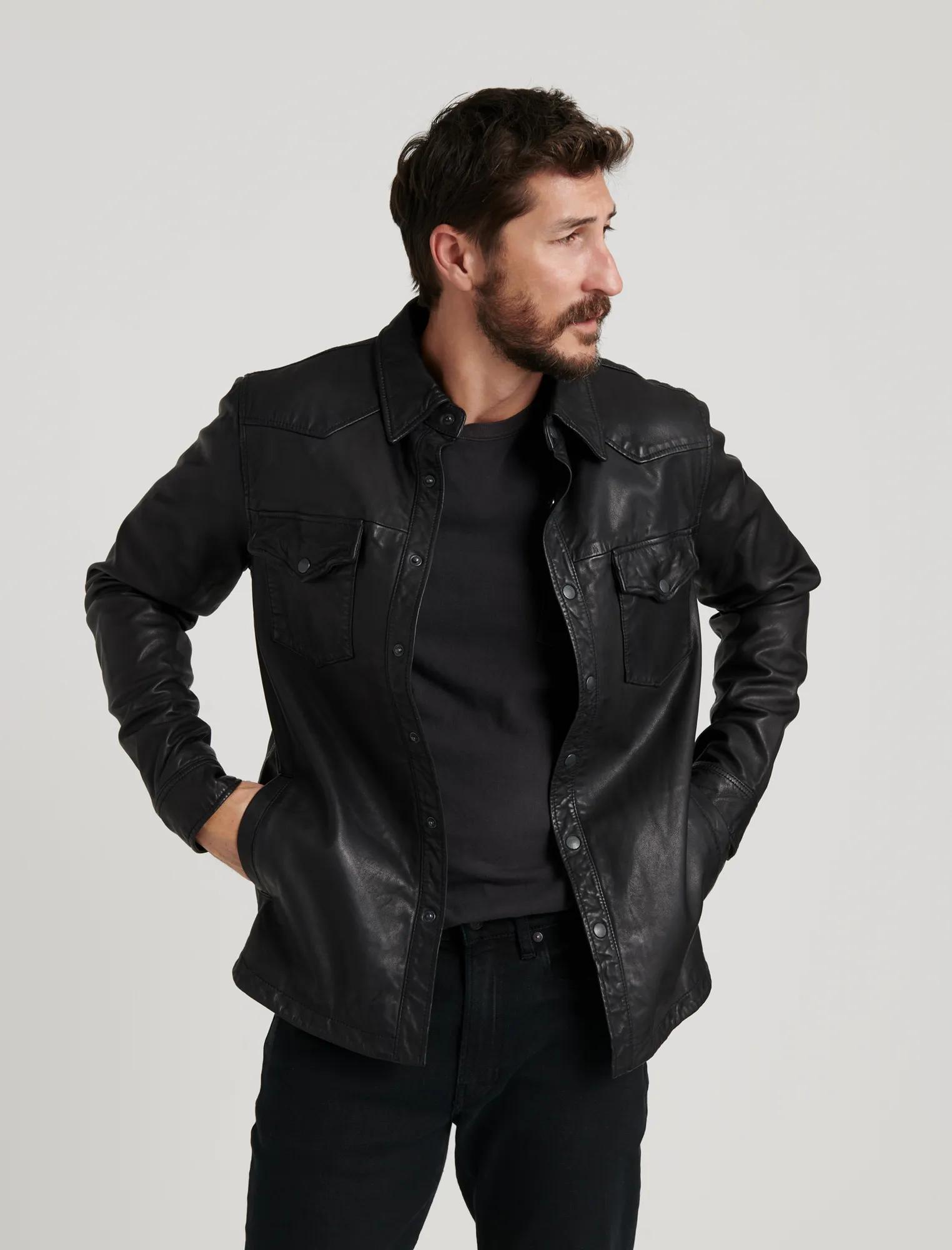 LEATHER WESTERN SHIRT JACKET, image 2