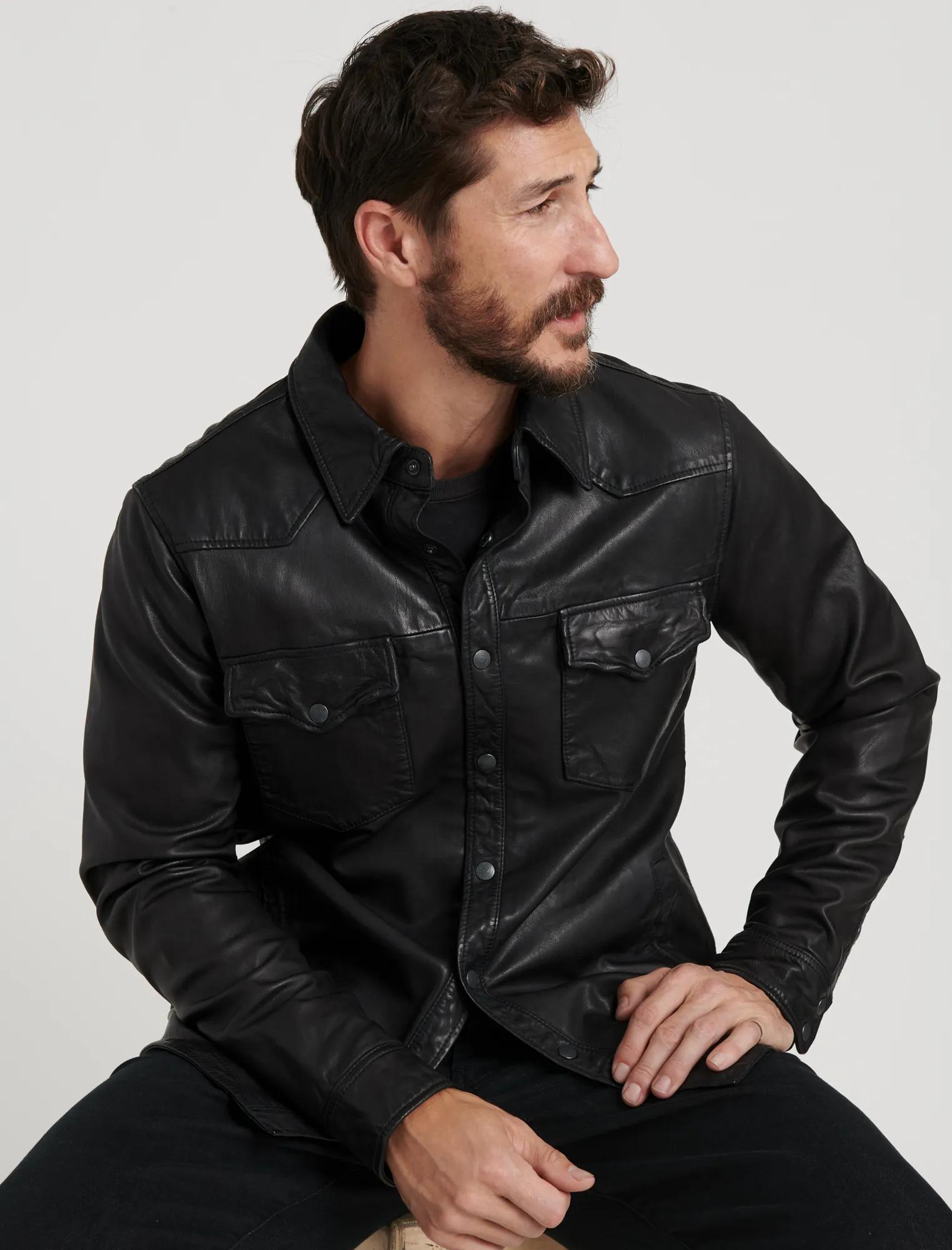 LEATHER WESTERN SHIRT JACKET, image 5