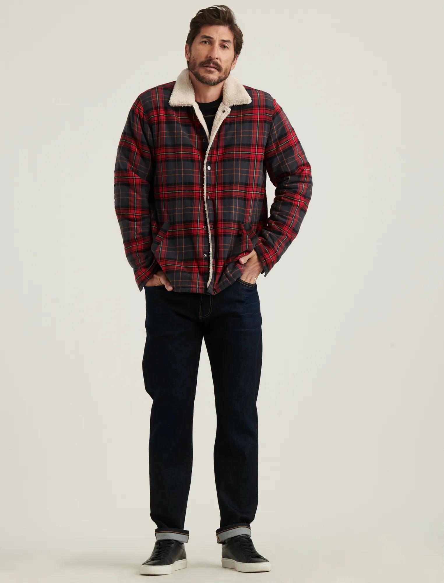REVERSIBLE FAUX SHEARLING PLAID JACKET, image 2