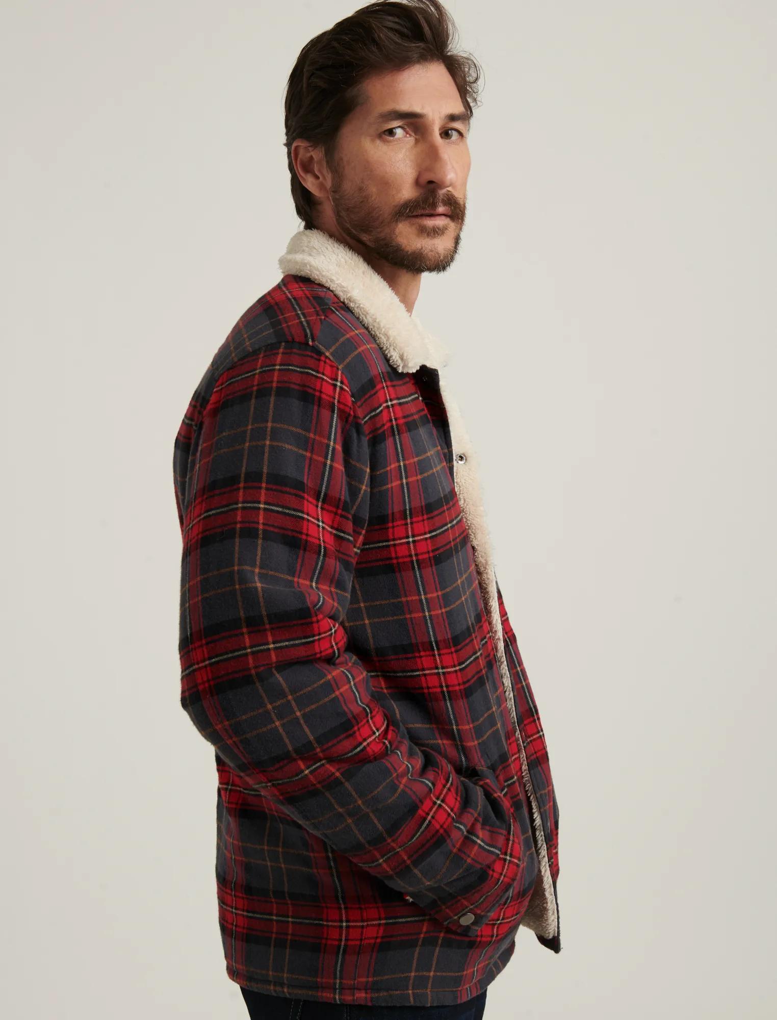 REVERSIBLE FAUX SHEARLING PLAID JACKET, image 3