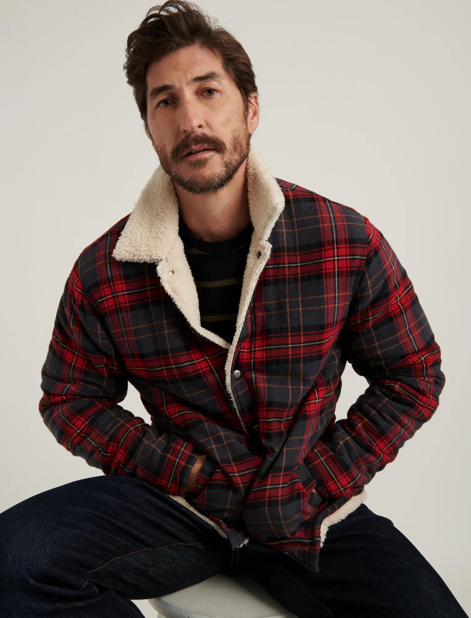 REVERSIBLE FAUX SHEARLING PLAID JACKET, image 5