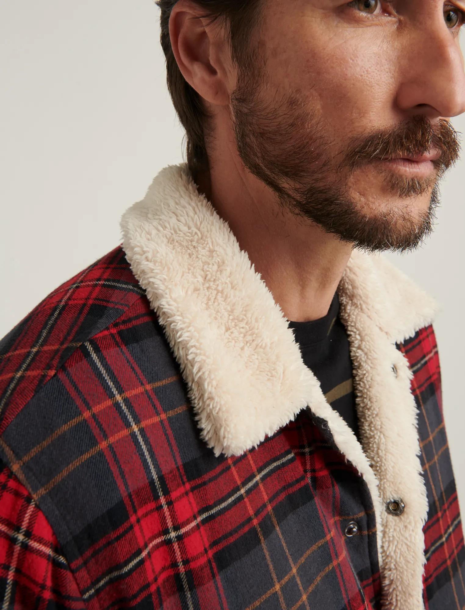 REVERSIBLE FAUX SHEARLING PLAID JACKET, image 6