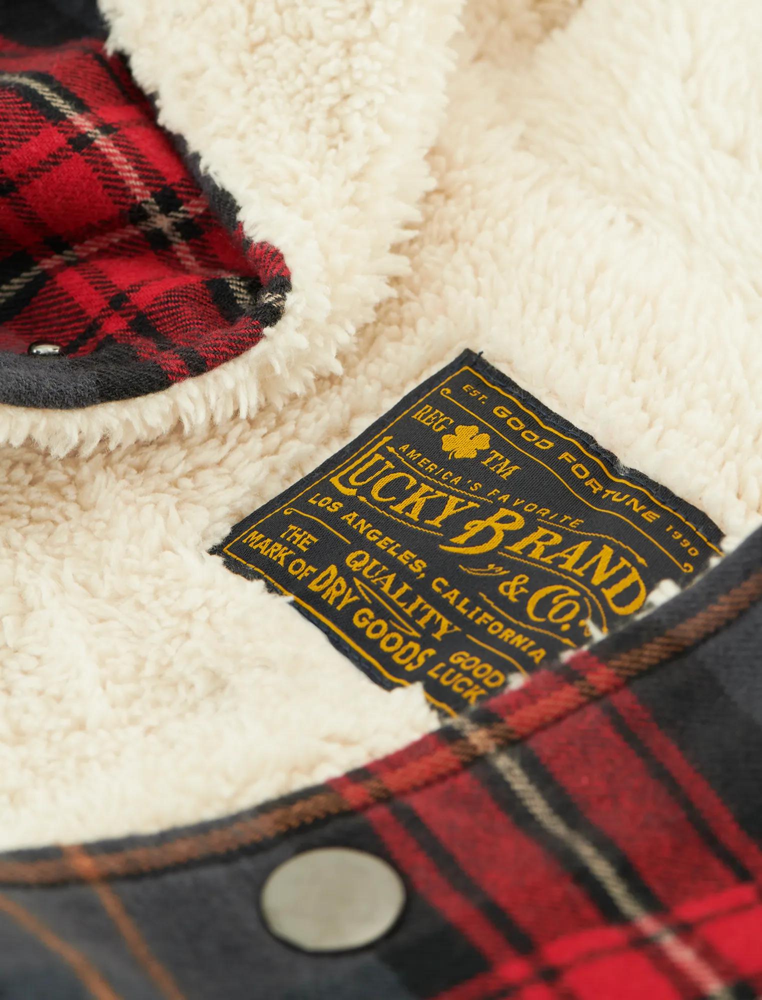 REVERSIBLE FAUX SHEARLING PLAID JACKET, image 8