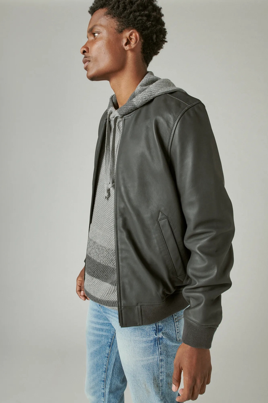 LEATHER BOMBER JACKET, image 3