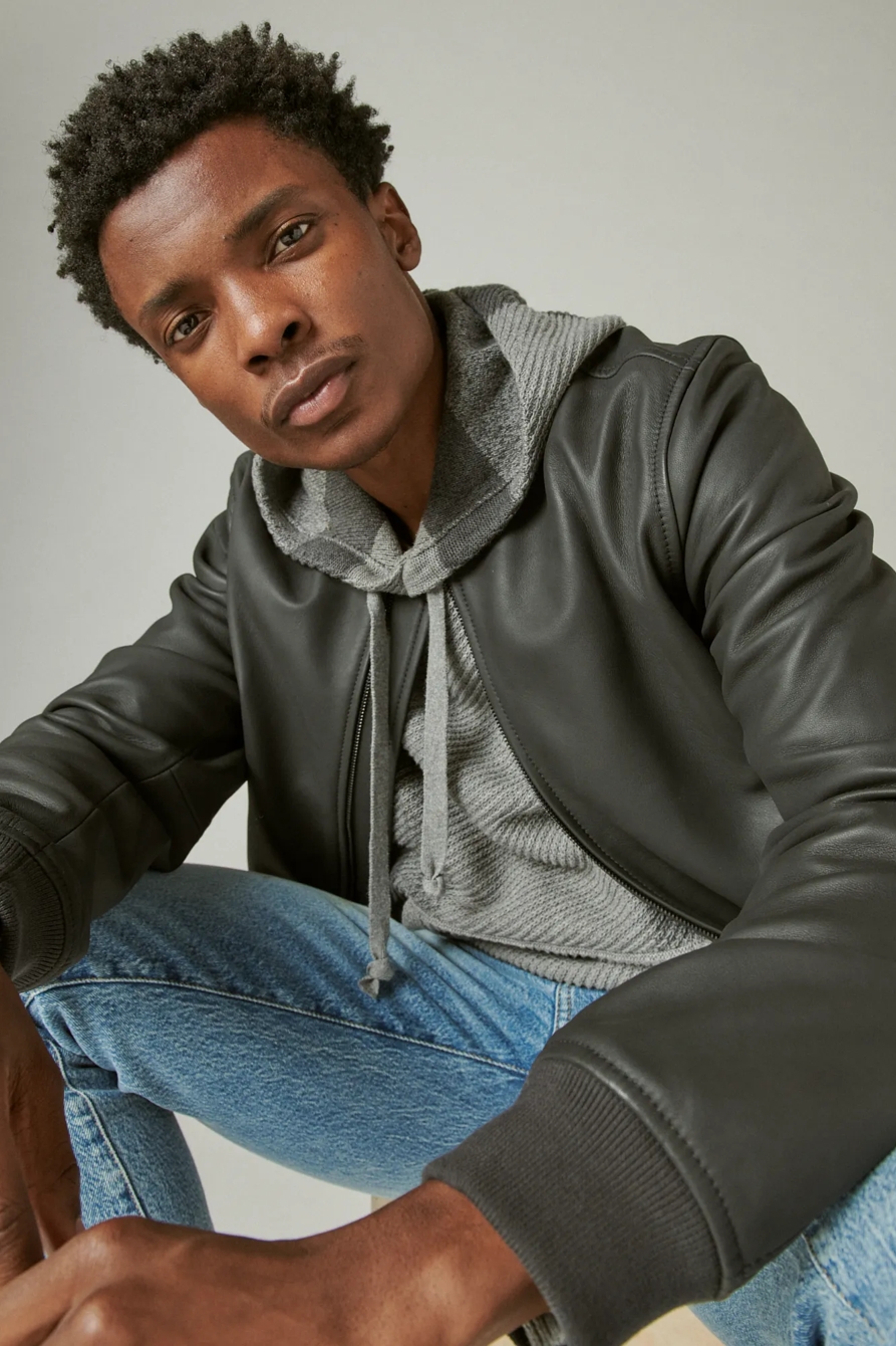 LEATHER BOMBER JACKET, image 6