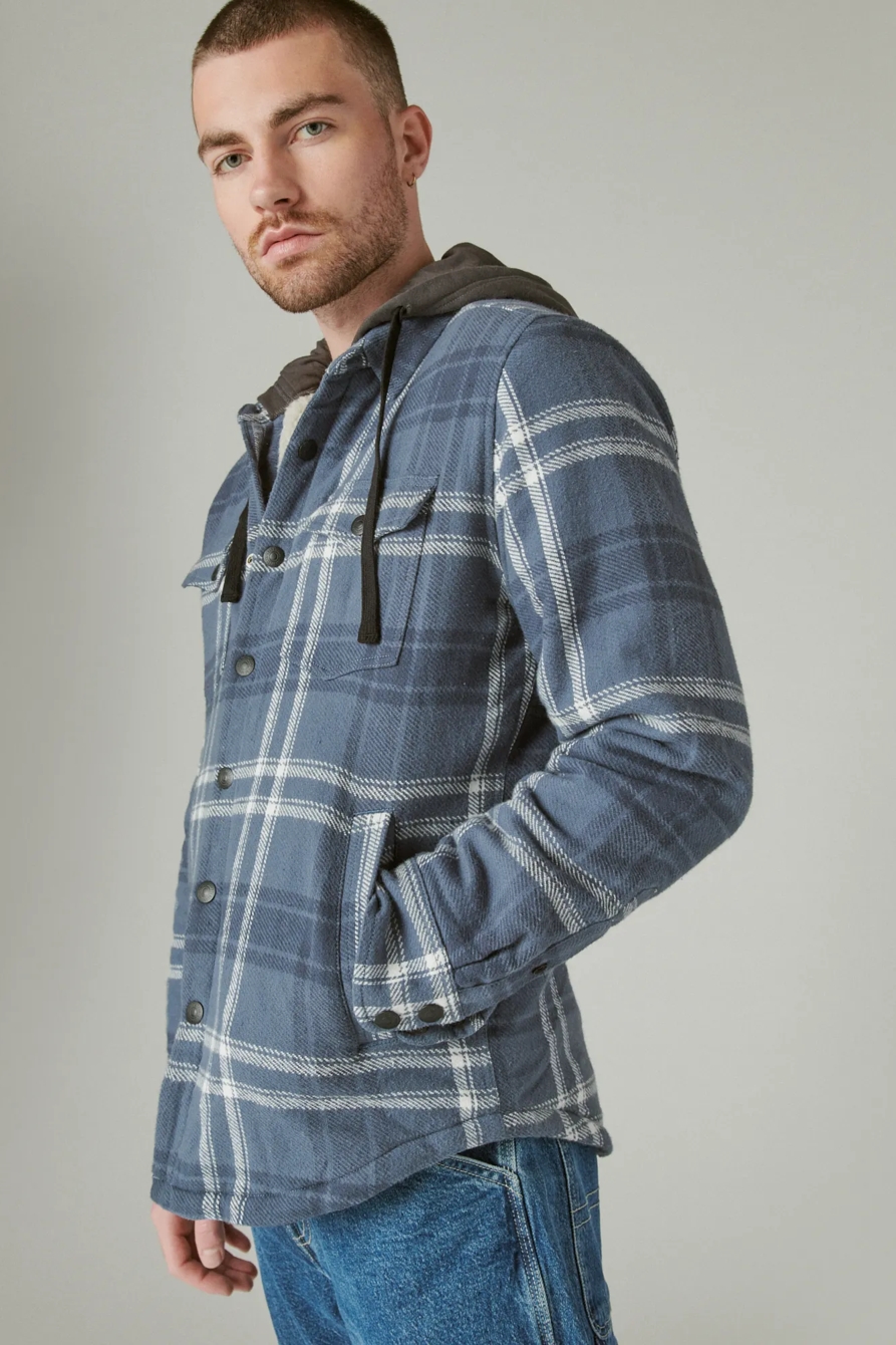 PLAID HOODED SHIRT JACKET, image 3