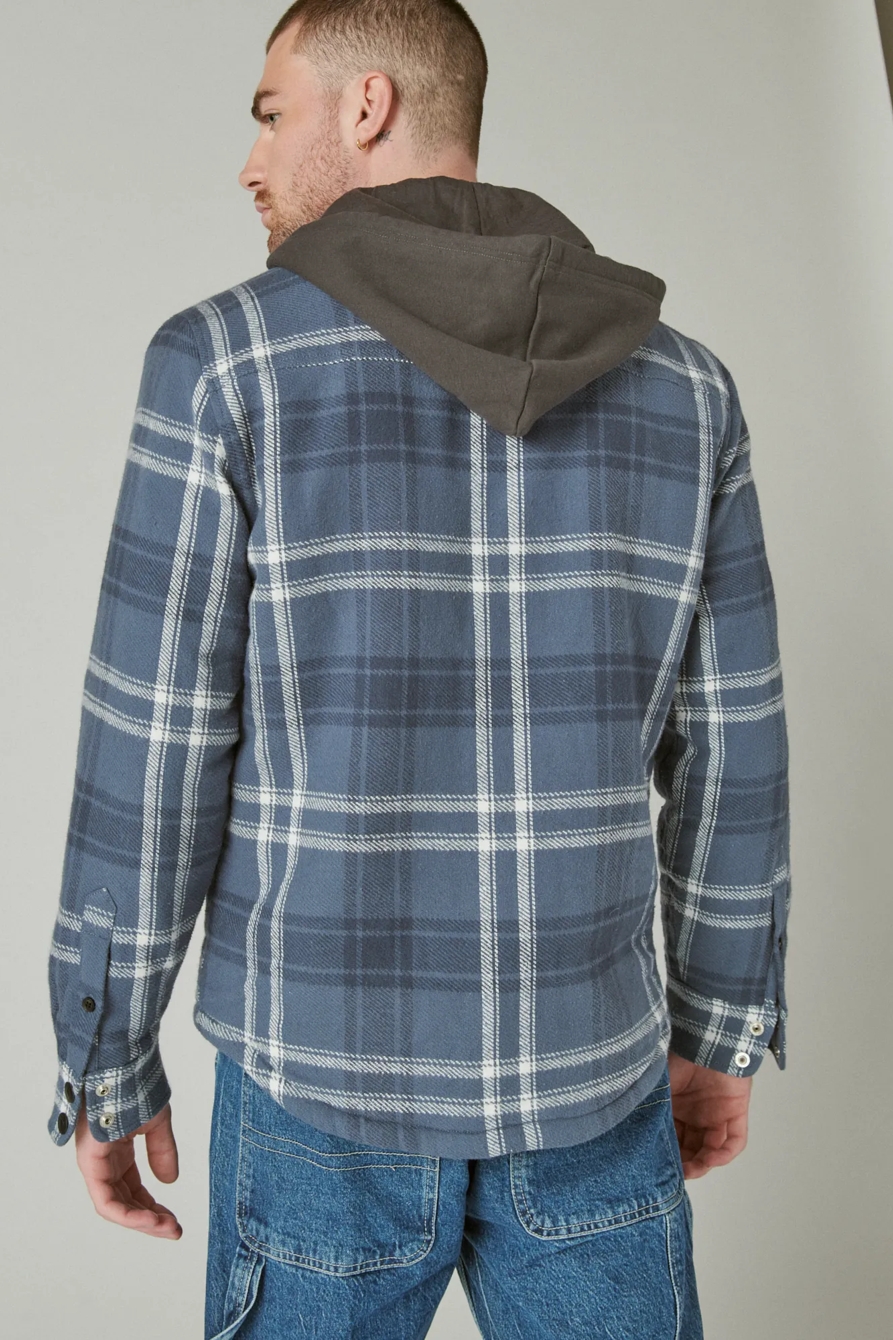 PLAID HOODED SHIRT JACKET | Lucky Brand PLAID HOODED SHIRT JACKET | Lucky Brand